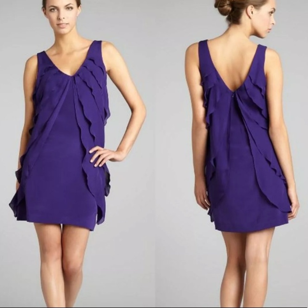 ✨HP✨ NICOLE MILLER Silk Tiered V Neck Dress 2